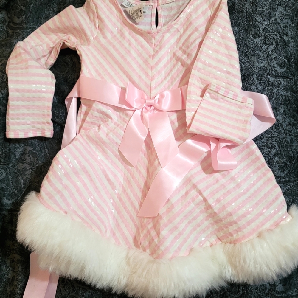 Sequins GIRLS kid pink Christmas dress